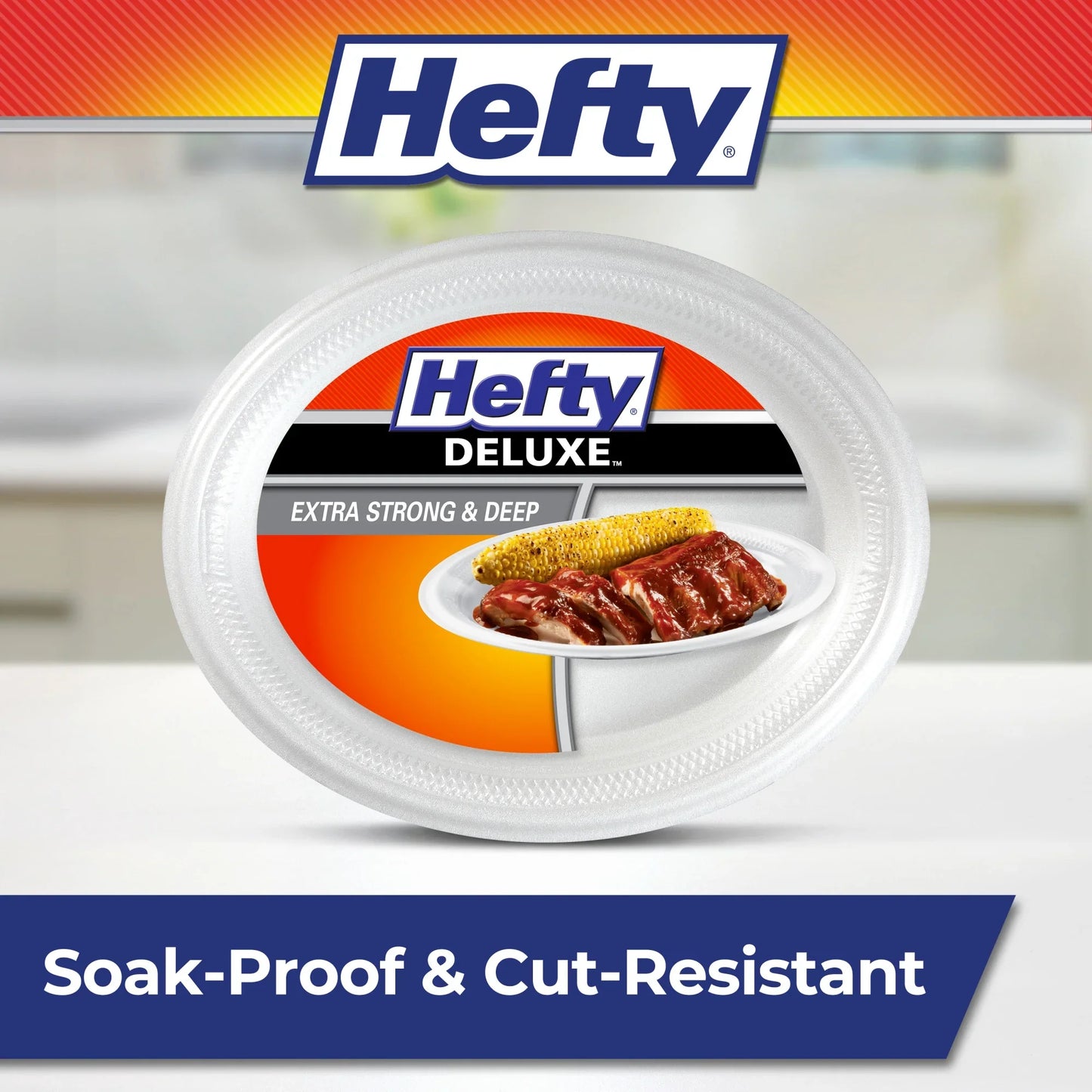 Hefty Deluxe Extra Strong & Deep Foam Platters, Oval, White, 10x12 Inch, 20 Count