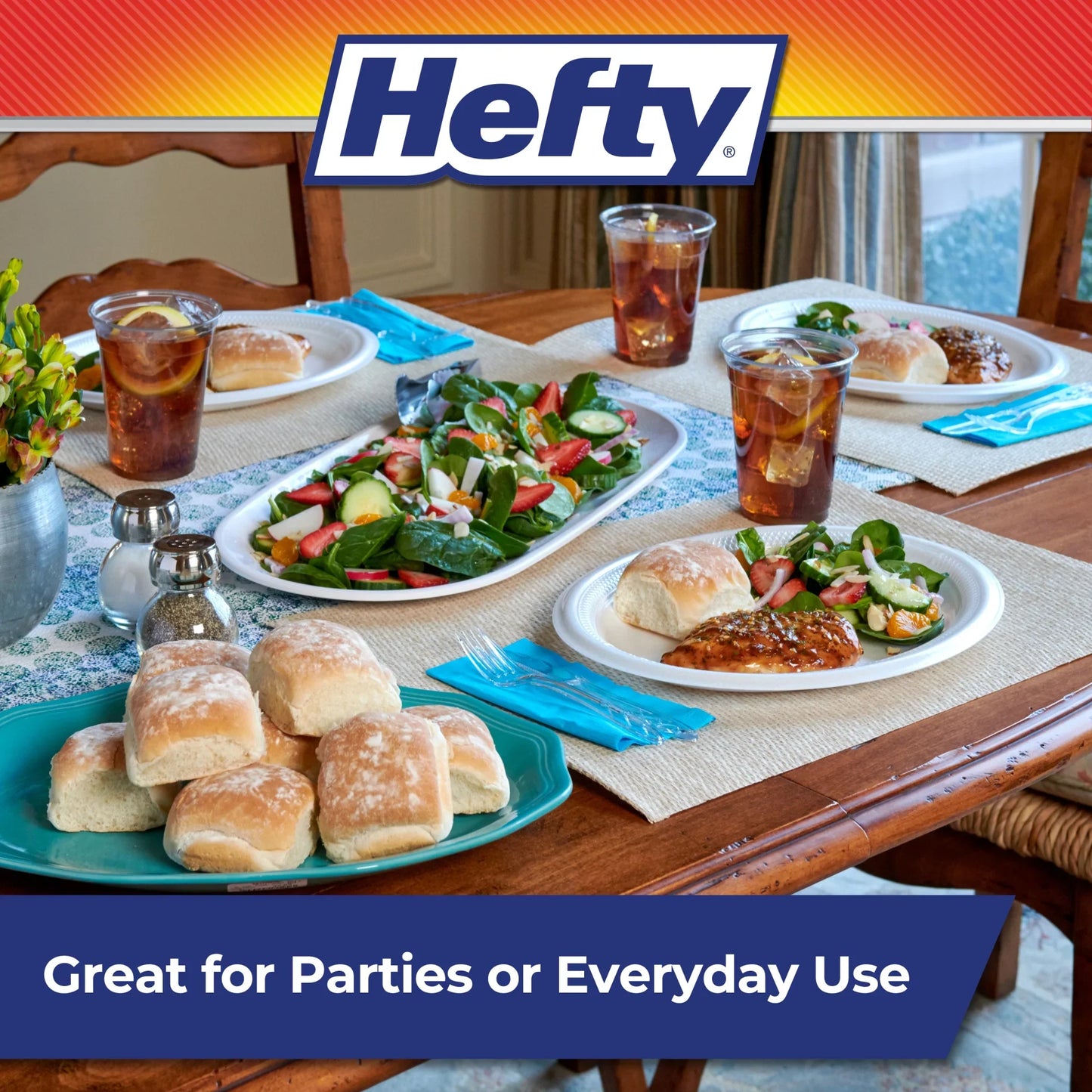 Hefty Deluxe Extra Strong & Deep Foam Platters, Oval, White, 10x12 Inch, 20 Count