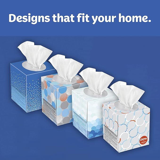 Kleenex Anti-Viral Facial Tissues, 4 Cube Boxes