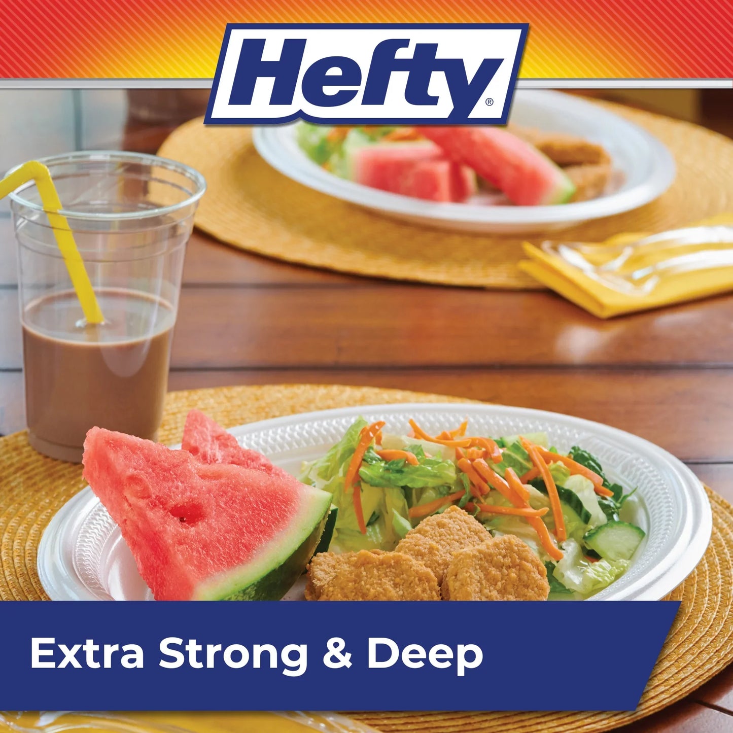 Hefty Deluxe Extra Strong & Deep Foam Platters, Oval, White, 10x12 Inch, 20 Count