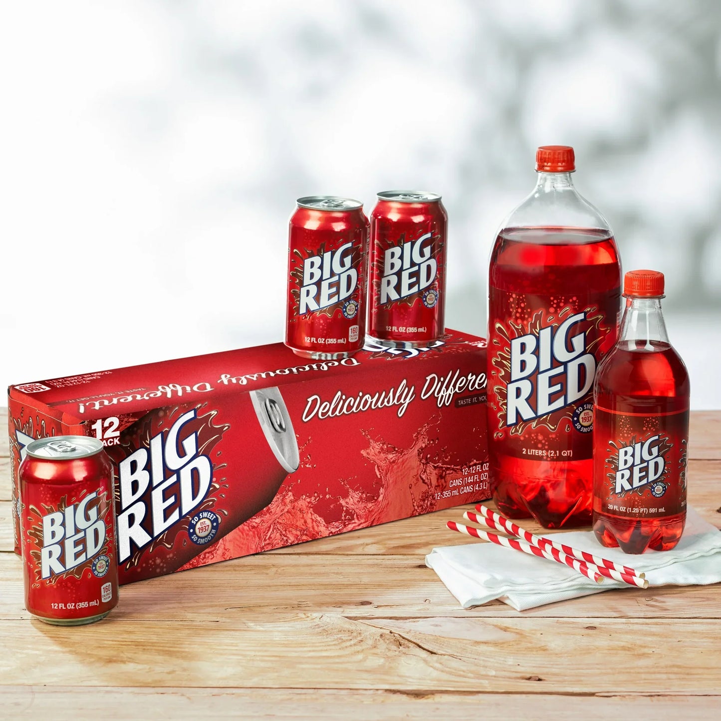 Big Red Soda Pop, 16.9 fl oz, 6 Pack Bottles