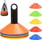 25/50/100/200 Pack Disc Cones, Agility Soccer Cones with Carry Bag and Holder, Soccer Cones for Sports Training, Football, Soccer, Basketball, Coaching, Practice Equipment, 5 Color