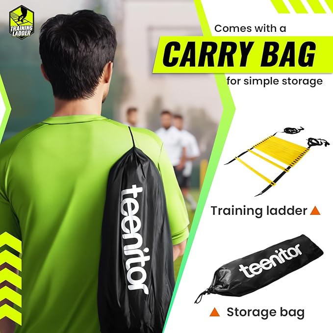Agility Ladder Speed Ladder Training Ladder for Soccer, Speed, Football Fitness Feet Training Carry Bag Agility Training Equipment 13 rungs, 23 feet