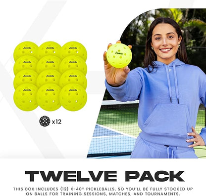 Sports X-40 Outdoor Pickleballs - Official Ball of USA Pickleball, APP Tour + US Open - Regulation Size
