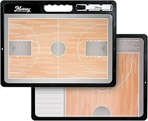 Sporting Goods Premium Coaches Clipboard | Double-Sided Dry Erase Marker Board for Basketball, Baseball, Soccer, Football, Hockey (Marker Included)