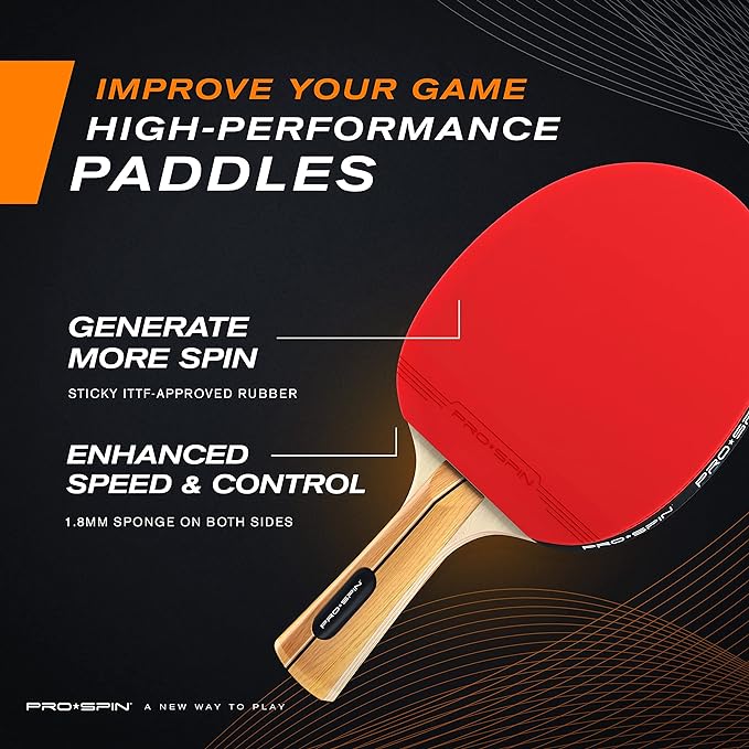 Ping Pong Paddles - High-Performance Set with Premium Table Tennis Rackets, 3-Star Ping Pong Balls, Compact Storage Case | Professional Quality Ping Pong Paddle Set | Indoor & Outdoor Games