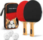 Ping Pong Paddles - High-Performance Set with Premium Table Tennis Rackets, 3-Star Ping Pong Balls, Compact Storage Case | Professional Quality Ping Pong Paddle Set | Indoor & Outdoor Games