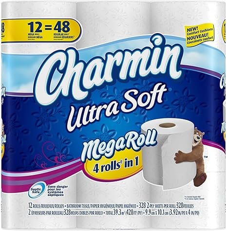 Charmin Ultra Soft Mega Roll Toilet Paper, 12 Count