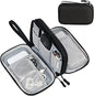 ravel Cable Organizer Pouch Electronic Accessories Carry Case Portable Waterproof Double Layers All-in-One Storage Bag for Cord, Charger, Phone, Earphone Black