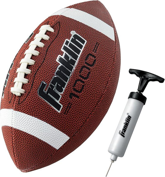 Sports Youth + Adult Footballs - Extra Grip 1000 Official Size, Junior + Pee Wee Kids - 1 + 12 Packs
