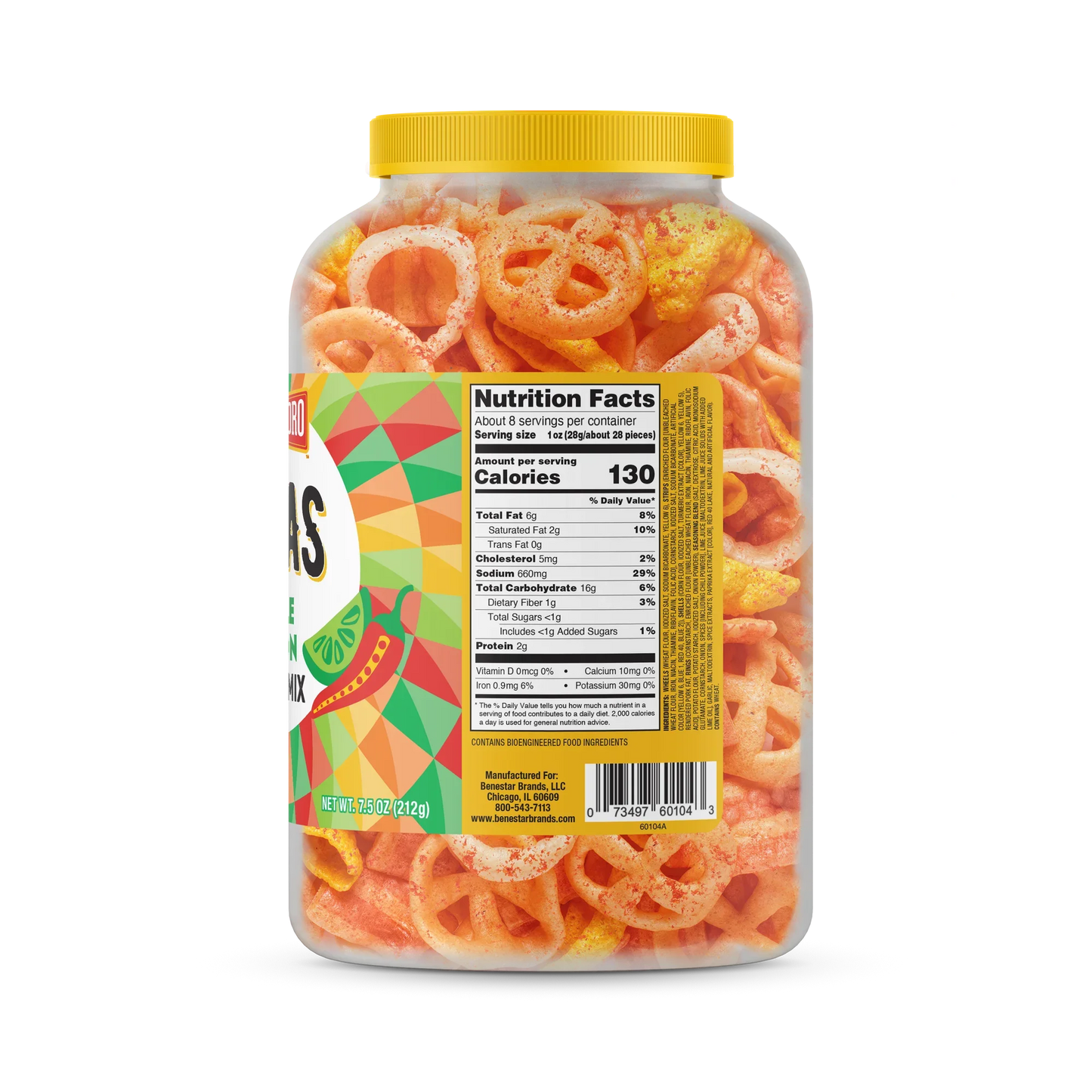 Cazo de Oro Las Ricas 7.5oz Chile Limon Party Mix Canister