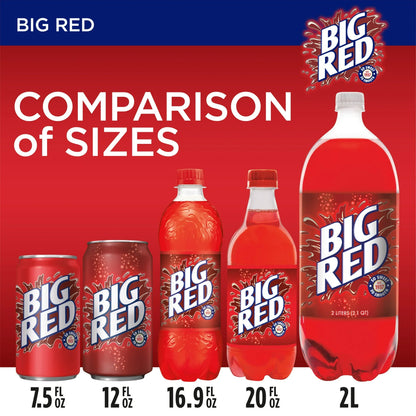 Big Red Soda Pop, 16.9 fl oz, 6 Pack Bottles