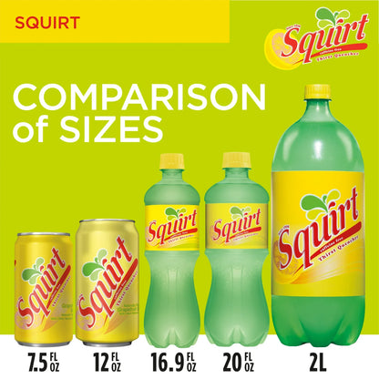 Squirt Caffeine Free Grapefruit Soda Pop, 16.9 fl oz, 6 Pack Bottles